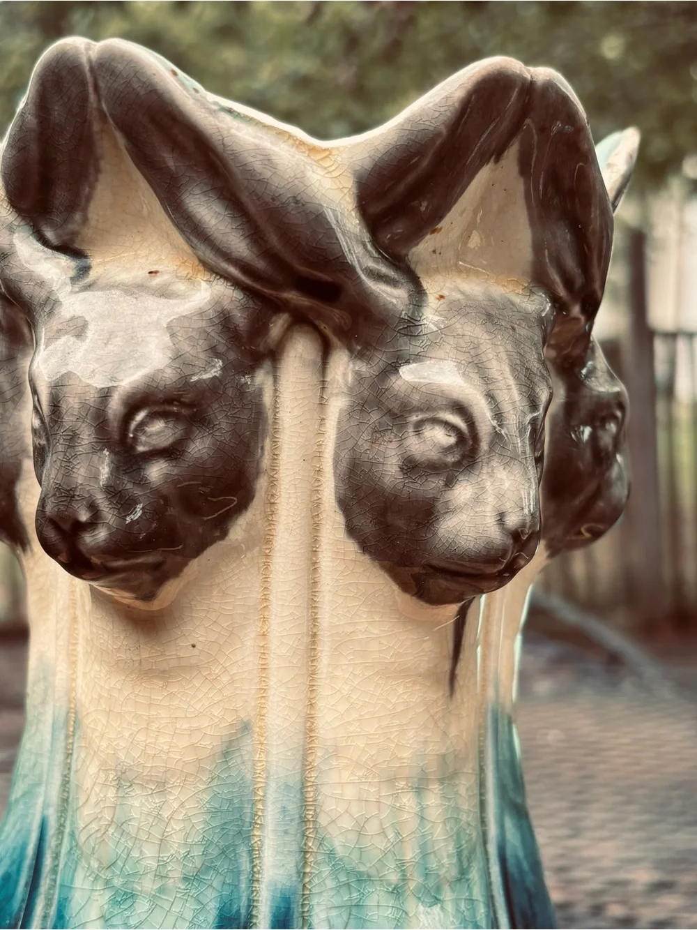 Antique Rorstrand Sweden majolica hare head vase